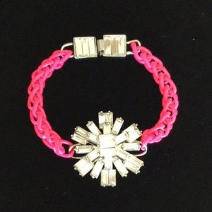 kate spade starburst gem and pink cord bracelet